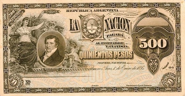  Allegorical  woman, General Manuel  Belgrano, arms