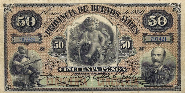 Gaucho with guitar,  Bacchus, General Juan Gregorio de las Heras