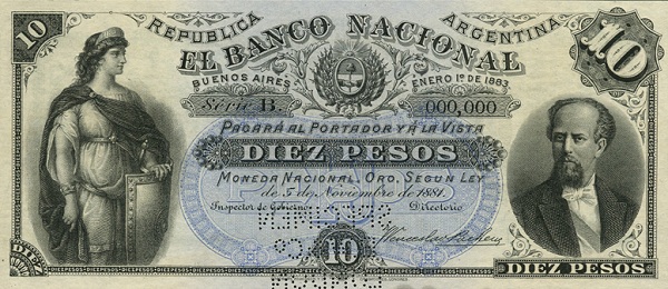 Liberty, arms,  President  Julio Argentino Roca