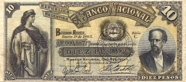 Liberty, arms,  President Julio Argentino Roca