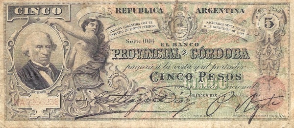 Dalmacio Vélez  Sarsfield, allegorical woman, arms