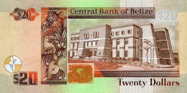  Toucan, tapir, Central Bank of    Belize building