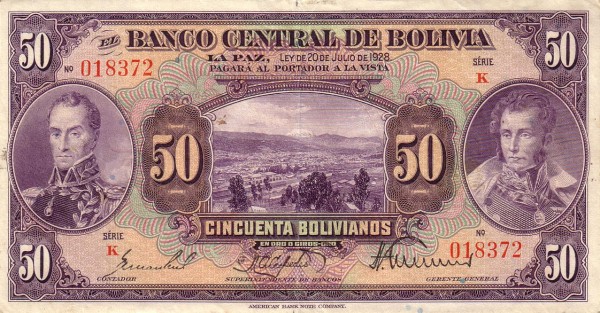  Simón Bolívar and  Antonio José de Sucre; La Paz