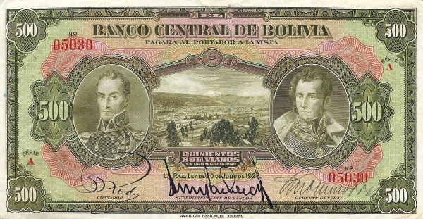  Simón Bolívar and  Antonio José de Sucre; La Paz