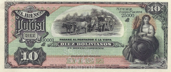 Ox cart, allegorical woman