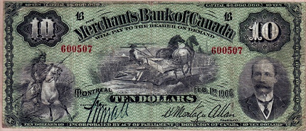 Indian on horseback, farmer plowing with  horses, H. Montagu Allan