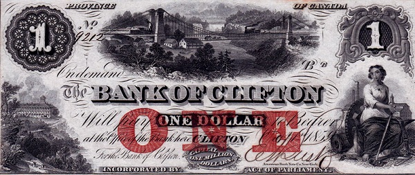 Clifton House hotel, Roebling bridge (Niagara Falls),  allegorical woman ("Industry")