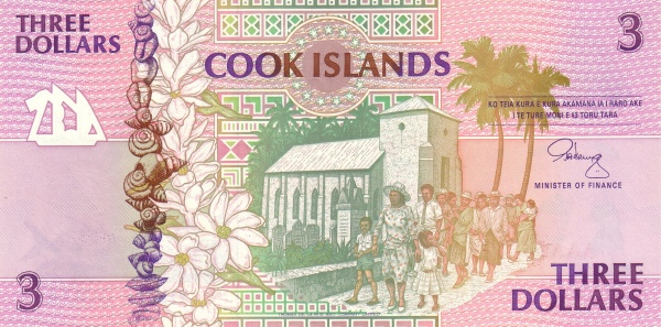 Christian church,  Avarua (Rarotonga); Tahiti gardenias (gardenia tahitensis)