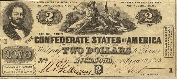 Judah Philip Benjamin, allegorical woman  ("South Striking Down the Union")