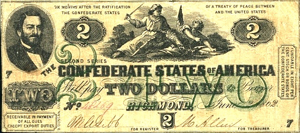 Judah Philip Benjamin, allegorical woman  ("South Striking Down the Union")