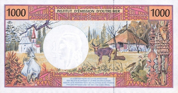 Church of Vao (New  Caledonia), hut, Kagu bird, deer