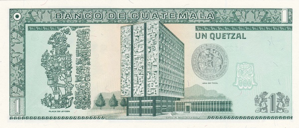  Plate of Leyden, Banco de Guatemala  building, Ara del Tikal seal