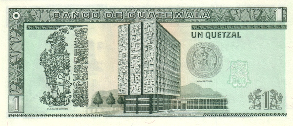  Plate of Leyden, Banco de Guatemala  building, Ara del Tikal seal