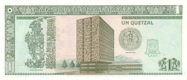 Plate of Leyden, Banco de Guatemala  building, Ara del Tikal seal