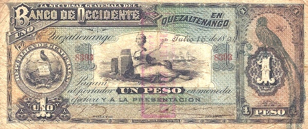  Arms, allegorical woman  ("Commerce"), Quetzal bird