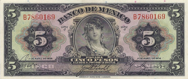 Commonly called "La Gitana" (the Gypsy)  in Mexico (in fact an "Ideal Head of an Algerian Girl"; from a stock vignette of ABNC)