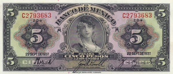 Commonly called "La Gitana" (the Gypsy)  in Mexico (in fact an "Ideal Head of an Algerian Girl"; from a stock vignette of ABNC)