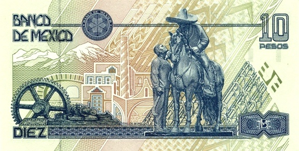  Zapata on horseback talking to a  peasant