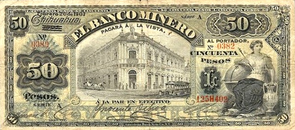 Banco Minero building, allegorical woman