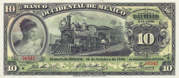 Woman, steam locomotive
