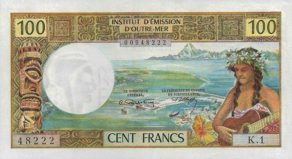 Girl, view of Airport  and Port of Papeete (Tahiti) and Moorea Island with Sommet Tohiea
