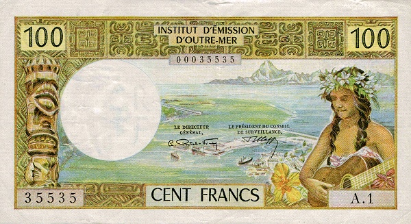 Girl, view of Airport  and Port of Papeete (Tahiti) and Moorea Island with Sommet Tohiea