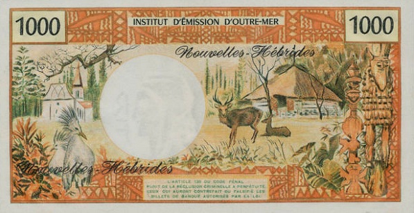 Church of Vao (New  Caledonia), hut, Kagu bird, deer