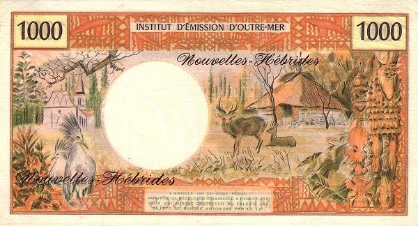 Church of Vao (New  Caledonia), hut, Kagu bird, deer