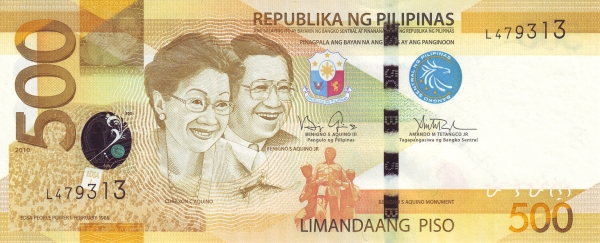  President Corazin C.  Aquino and her husband Senator Benigno S. Aquino jun; people during  EDSA-Revolution (February 1986), statue of Benigno S. Aquino jun