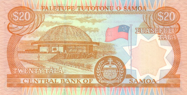  Fono house  (Parliament), Apia; flag