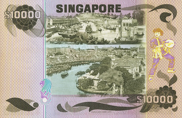 19th century Singapore  River scene, modern view of Singapore