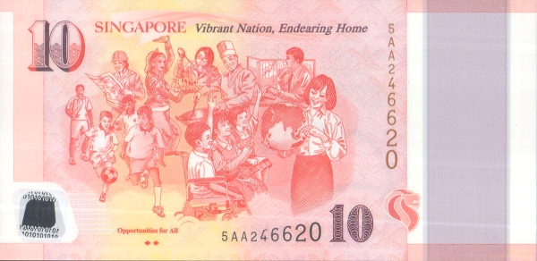  "Opportunities for  All" soccer coach and players; construction worker with blueprint; dancer;  scientist with beakers and test tubes; chef wearing toque stirring wok, boy in  wheelchair and girls; financial trader with keyboard and stock charts on  monitors; teacher pointing to Singapore on globe