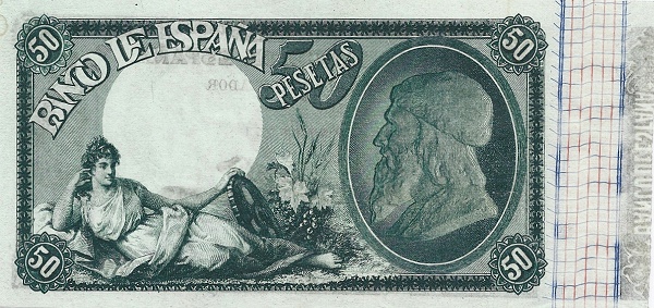 Allegorical woman, bearded man