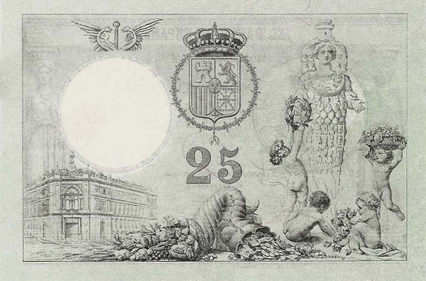 Banco de España building, arms, allegorical figures,    cornucopiae