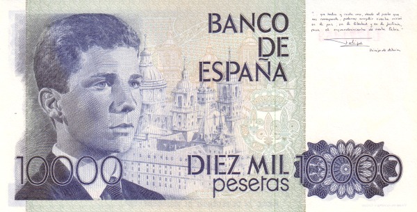  Prince Felipe (Felipe Juan Pablo Alfonso de Todos los    Santos de Borbón y Grecia; Prince of Asturias)   Escorial (near Madrid)   At upper right: Oath of Prince Felipe