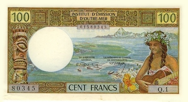 Girl, view of Airport  and Port of Papeete (Tahiti) and Moorea Island with Sommet Tohiea