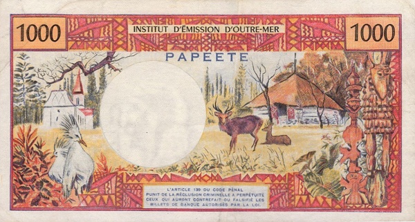  Church of Vao (New  Caledonia), hut, Kagu bird, deer