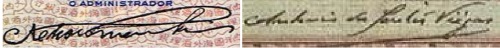 signatures:   Artur Meneses Correia de Sá & António dos Santos Viegas