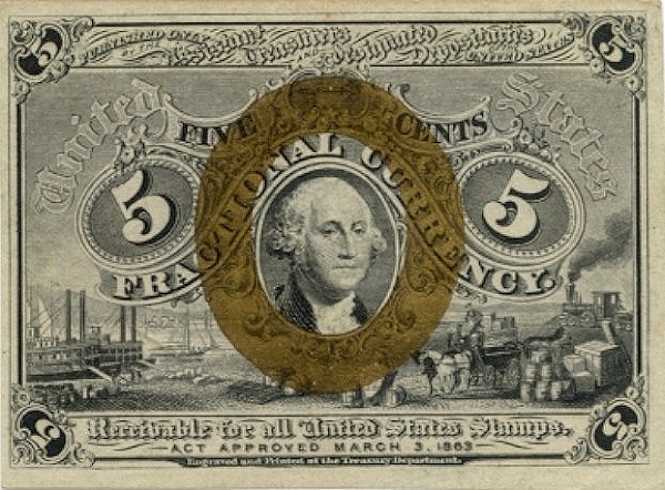 President George Washington, Mississippi 
River steamboat, horse cart, steam locomotive, commodities