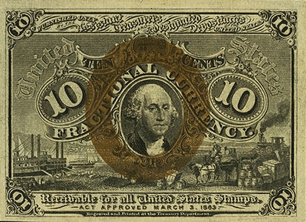 President George  Washington, Mississippi River steamboat, horse cart, steam locomotive,  commodities