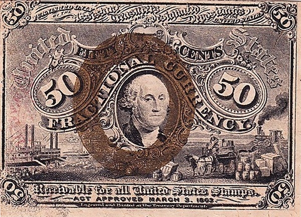 President George Washington, Mississippi  River steamboat, horse cart, steam locomotive, commodities