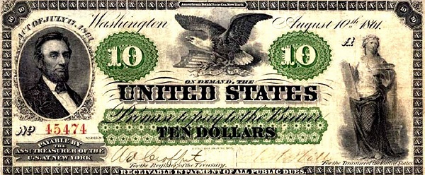  President Abraham Lincoln, eagle, 
allegorical woman