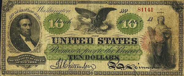  President  Abraham Lincoln, eagle, allegorical woman ("Art")