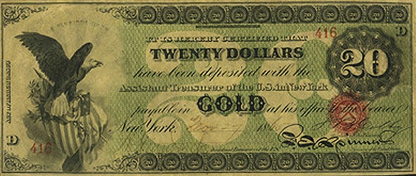 Eagle with shield and  flag