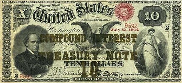 Salmon Portland Chase, eagle, allegorical woman ("Peace")