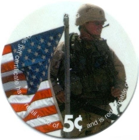   Soldier  standing by flag