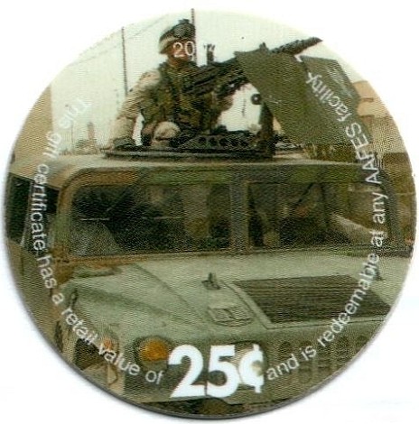 Machine gunner atop  humvee