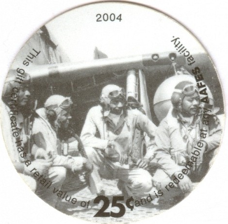 Airmen under wing of  WWII Tuskeegee