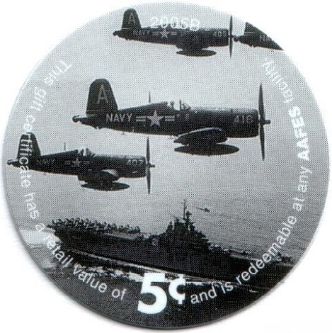 WWII planes above  aircraft carrier