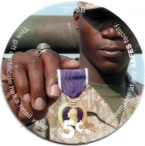 Soldier holding  "Purple Heart"